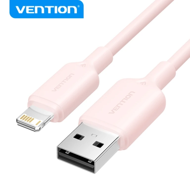 Thumbnail-Cabo Vention USB 2.0 Lightning – Interface USB-A/Lightning – Transmissão 480Mbps – Saída 2.4A – Cor Rosa