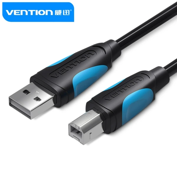 Thumbnail-Cabo Vention Impressoras USB 2.0 – Transmissão 480 Mbps – Revestimento em Alumínio e Trança Metálica – Carcaça em PVC – AWG 24+28 – Cor Preto