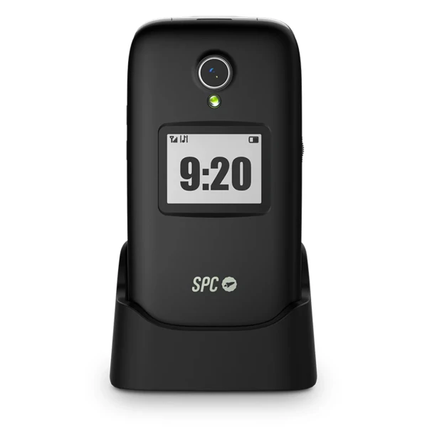 Celular SPC Polaris 4G com tela principal 2,8" Exterior 1,4" e tampa - Câmera, Rádio FM, Lanterna - Viva-voz - Cor Preto/Prata