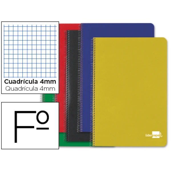 Thumbnail-Caderno espiral liderpapel capa dura 80 fls.5 cores sortidas folio quadriculado 4 mm 60 gr – 10 unidades