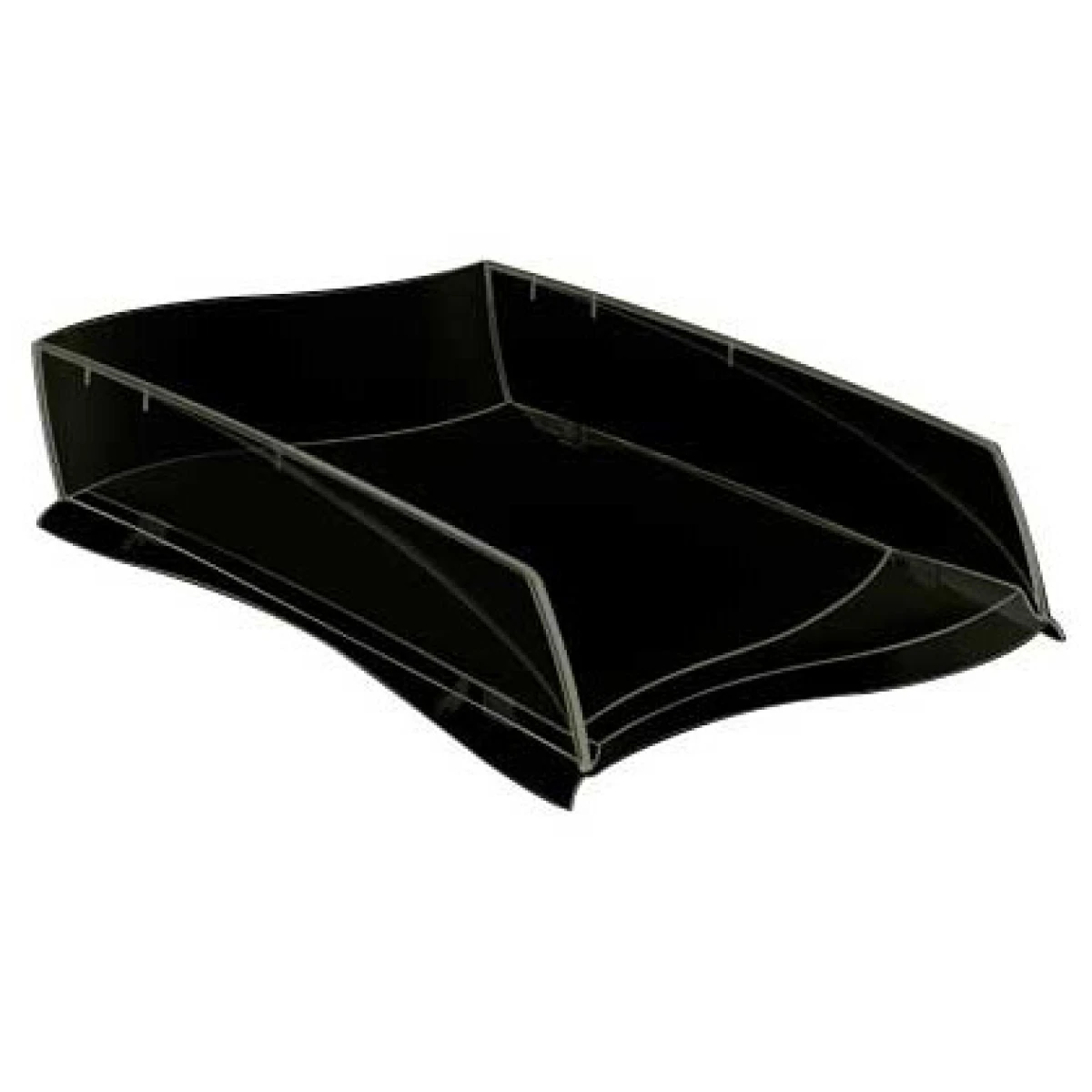 Tabuleiro de secretaria cep isis plastico preto 380x275x82 mm