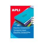 Etiqueta adesiva apli transparente 48,5x25,4 mm fotocopia laser tinteiro caixa 20 folhas din a4 com 880 etiquetas