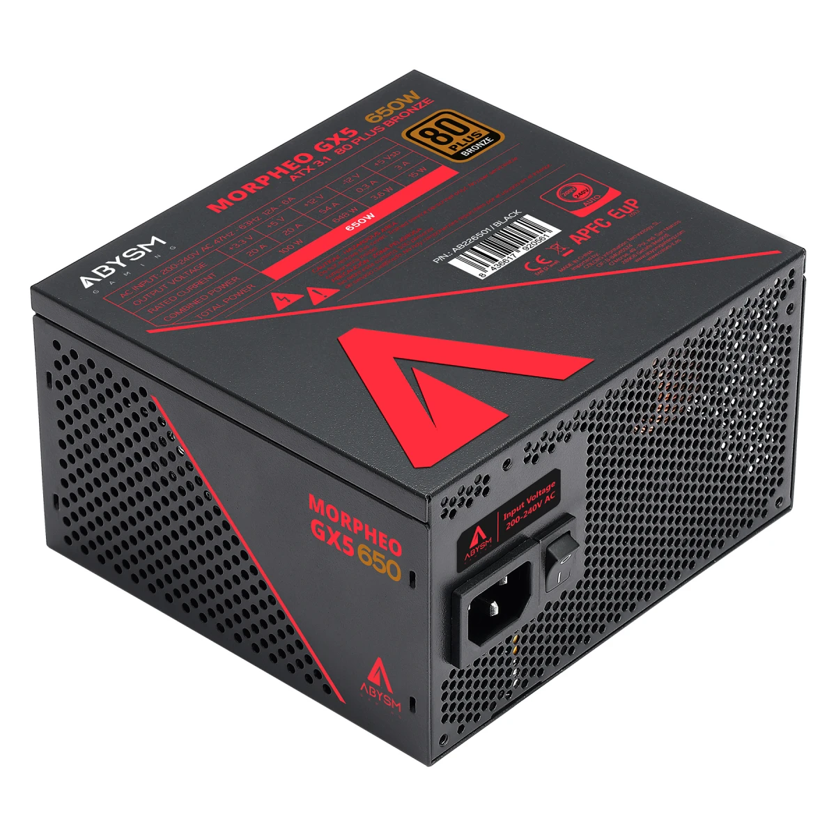 ABYSM MORPHEO GX5 fonte de alimentação 650 W 20+4 pin ATX ATX Preto