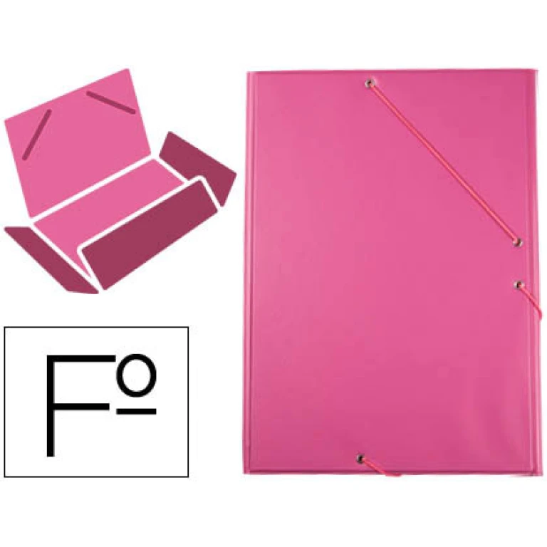 Pasta de elasticos liderpapel plastico folio aba cor fucsia