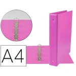 Pasta de 4 aneis 40 mm mistos liderpapel din a4 cartao forrado pvc fucsia