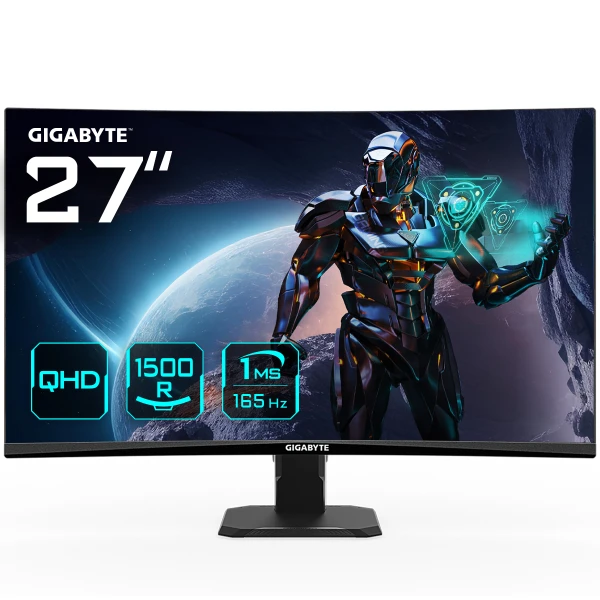 GIGABYTE GS27QC monitor de ecrã 68,6 cm (27") 2560 x 1440 pixels Quad HD LCD Preto