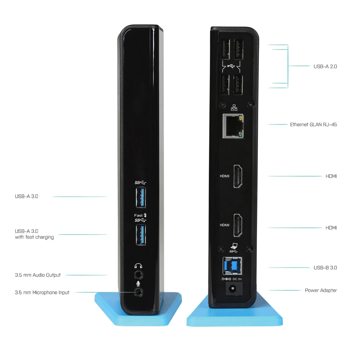 Galery – i-tec U3DUALHDMIDOCK base & duplicador de portas Com fios USB 3.2 Gen 1 (3.1 Gen 1) Type-A Preto0