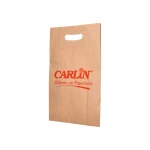 Bolsa kraft verjurado asa troquelado carlin 24x43+10 cm 60 gr caja de 500 unidades