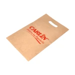 Bolsa kraft verjurado asa troquelado carlin 24x43+10 cm 60 gr caja de 500 unidades