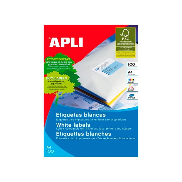 Etiquetas adesivas apli din a4 105 x 40 mm