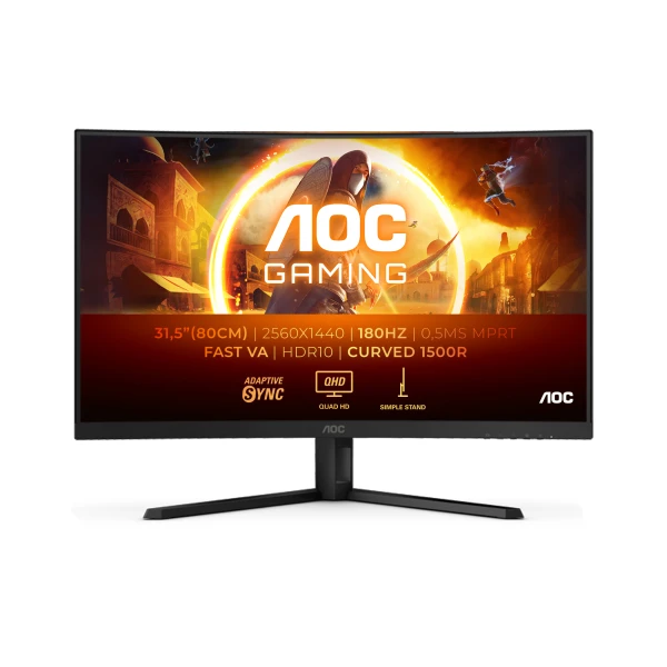 Thumbnail-AOC G4 CQ32G4VE monitor de ecrã 81,3 cm (32″) 2560 x 1440 pixels Quad HD LCD Preto, Cinzento