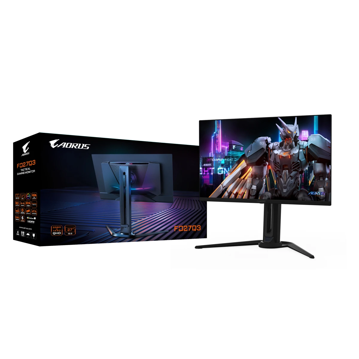 GIGABYTE FO27Q3 monitor de ecrã 68,6 cm (27") 2560 x 1440 pixels Quad HD OLED Preto