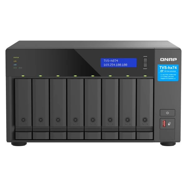 QNAP TVS-h874 NAS Tower Intel® Core™ i7 32 GB DDR4 0 TB QuTS hero Preto