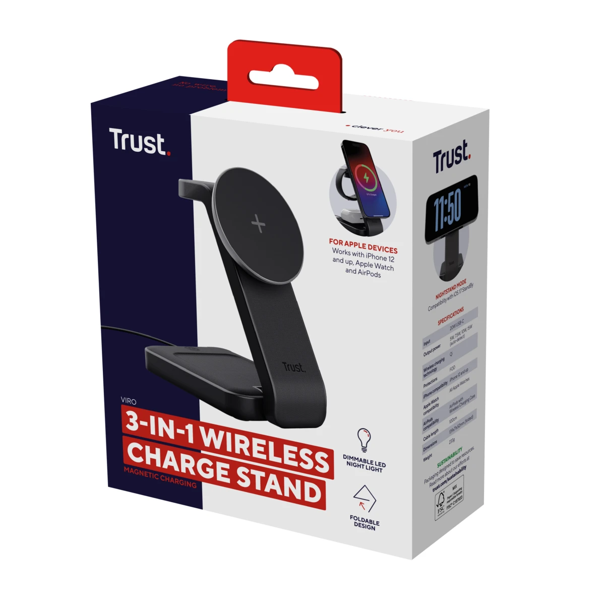 Trust Viro Auscultadores, Auscultadores, Smartphone, Smartwatch Preto USB Carregamento wireless