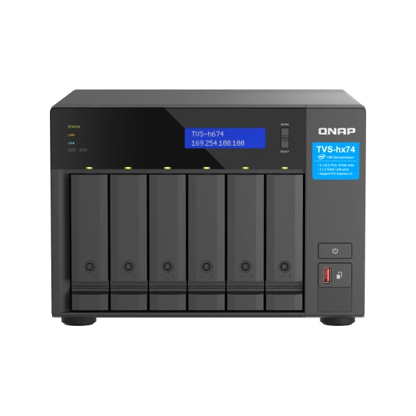 QNAP TVS-H674 NAS Tower Intel® Core™ i5 i5-12400 32 GB DDR4 QuTS hero Preto