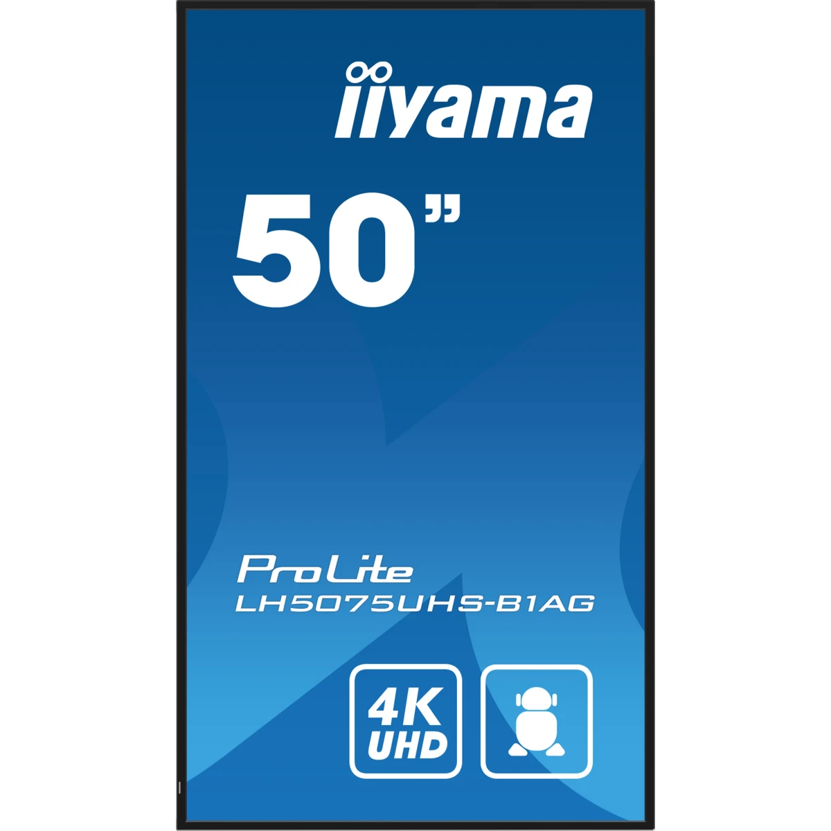 iiyama LH5075UHS-B1AG ecrã de sinalização Plasma digital 125,7 cm (49.5") LCD Wi-Fi 500 cd/m² 4K Ultra HD Preto Processador built-in Android 11 24/7