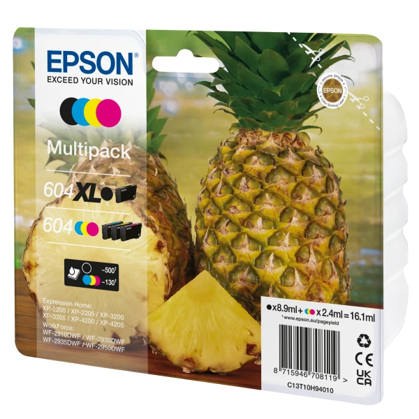 Epson 604XL tinteiro 4 unidade(s) Original Rendimento alto (XL) Preto, Ciano, Magenta, Amarelo