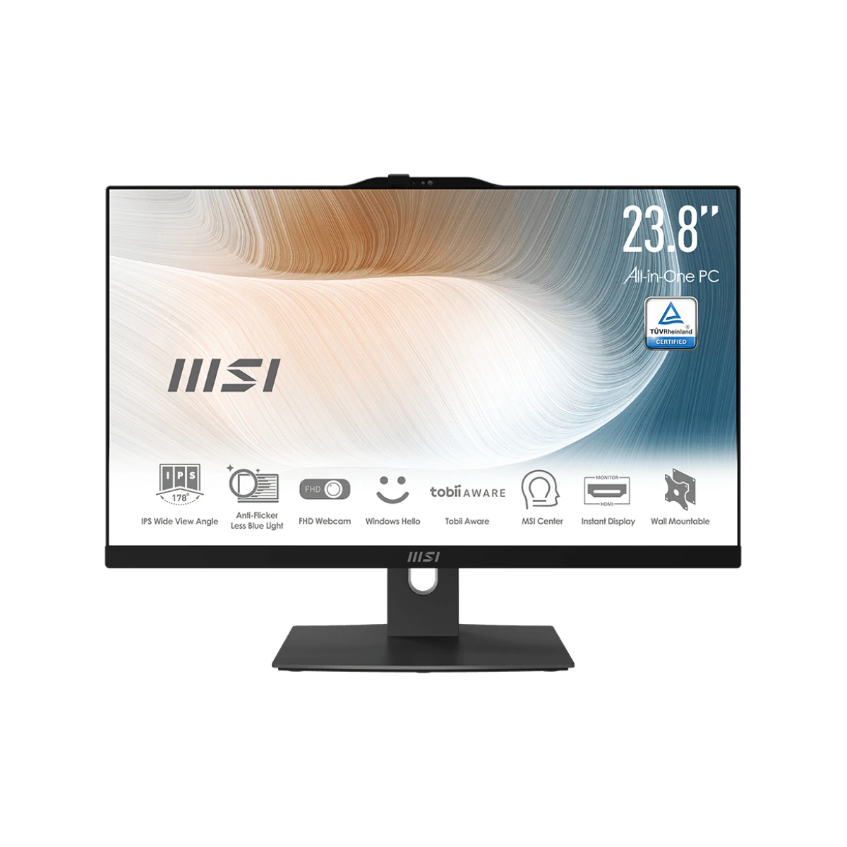 MSI Modern AM242P 12M Intel® Core™ i5 i5-1235U 60,5 cm (23.8") 1920 x 1080 pixels PC All-in-One 16 GB DDR4-SDRAM 512 GB SSD Wi-Fi 6E (802.11ax) Preto