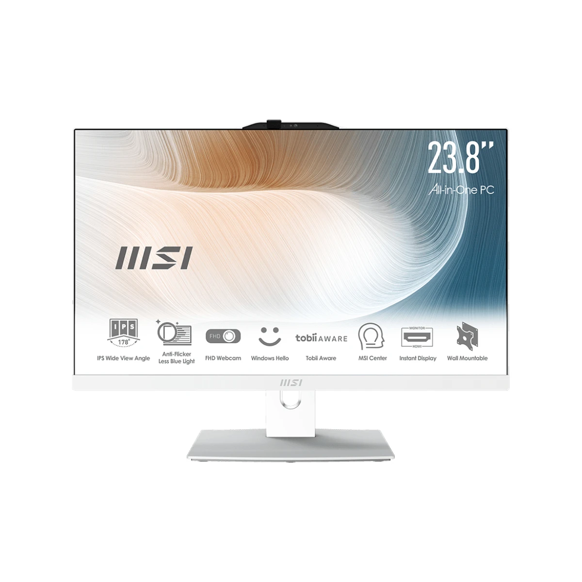 MSI Modern AM242P 12M Intel® Core™ i5 i5-1235U 60,5 cm (23.8") 1920 x 1080 pixels PC All-in-One 16 GB DDR4-SDRAM 512 GB SSD FreeDOS Wi-Fi 6E (802.11ax) Preto