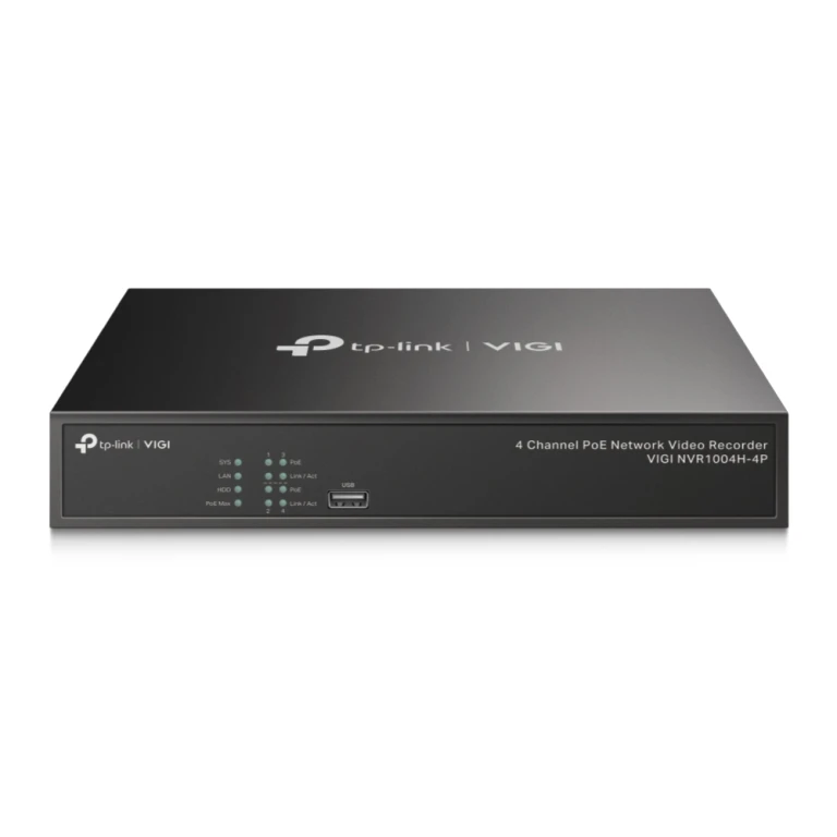 TP-Link VIGI NVR1004H-4P-2TB gravador de vídeo em rede (NVR) Preto