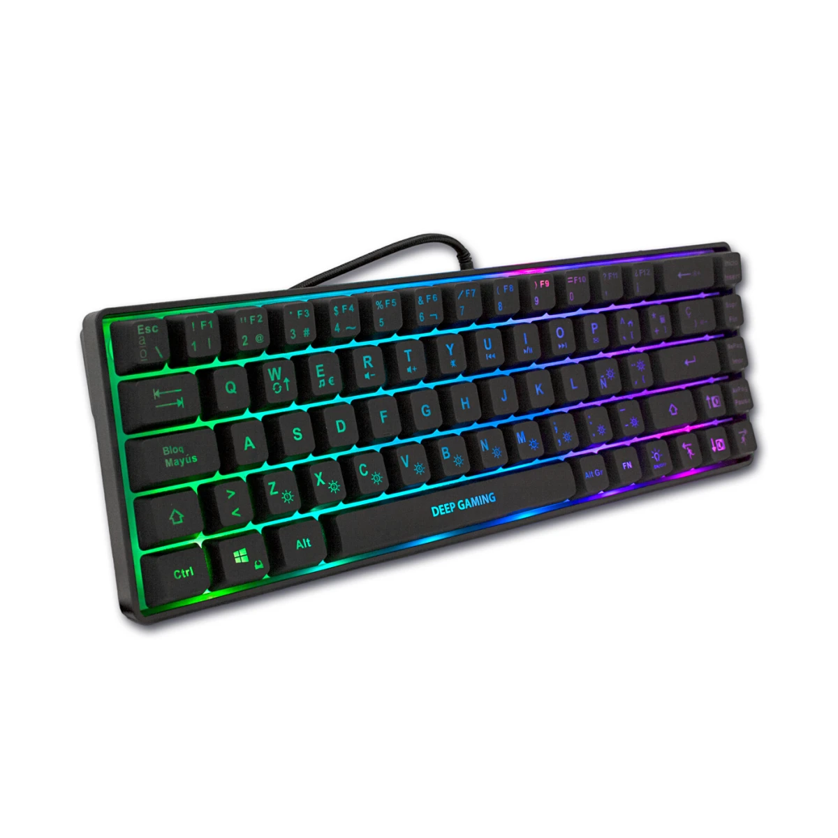 Deep Gaming mini TM065 teclado Jogos USB QWERTY Espanhol Preto