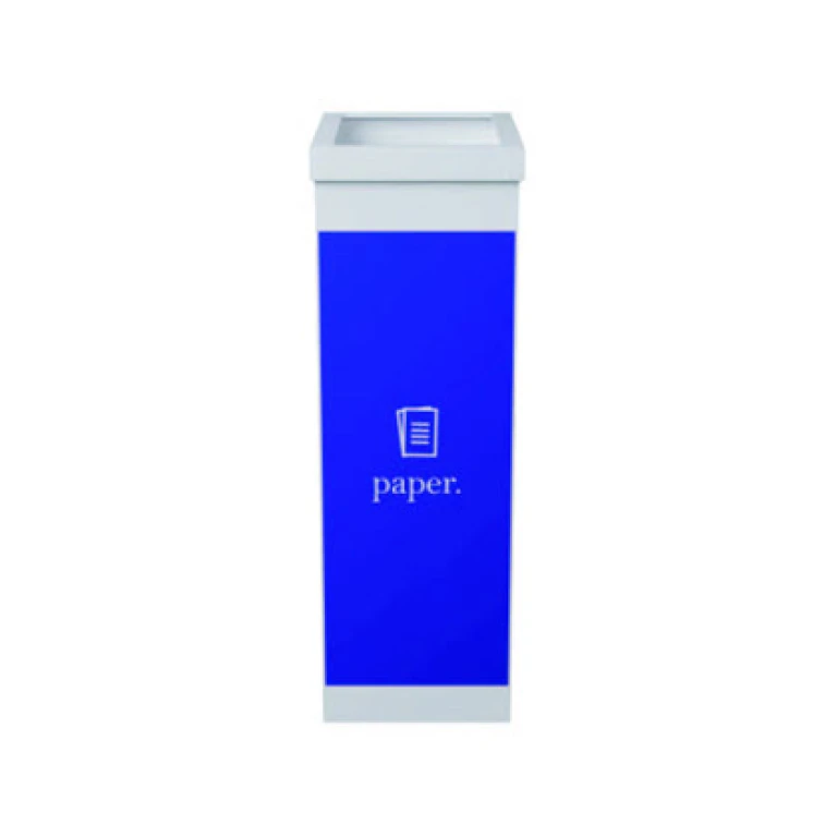 Contentor para reciclagem paperflow com tampa poliestireno para papeis 60 l 76x36,3x26,3 cm