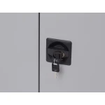 Armario metalico rocada dois portas inclui quatro prateleira 90x198x45 cm acabamento ac00 cinza/cinza