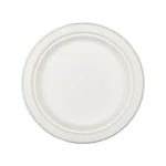Prato de fibra natural nupik biodegradavel branco 17 cm de diametro apto microondas pack de 50 unidades