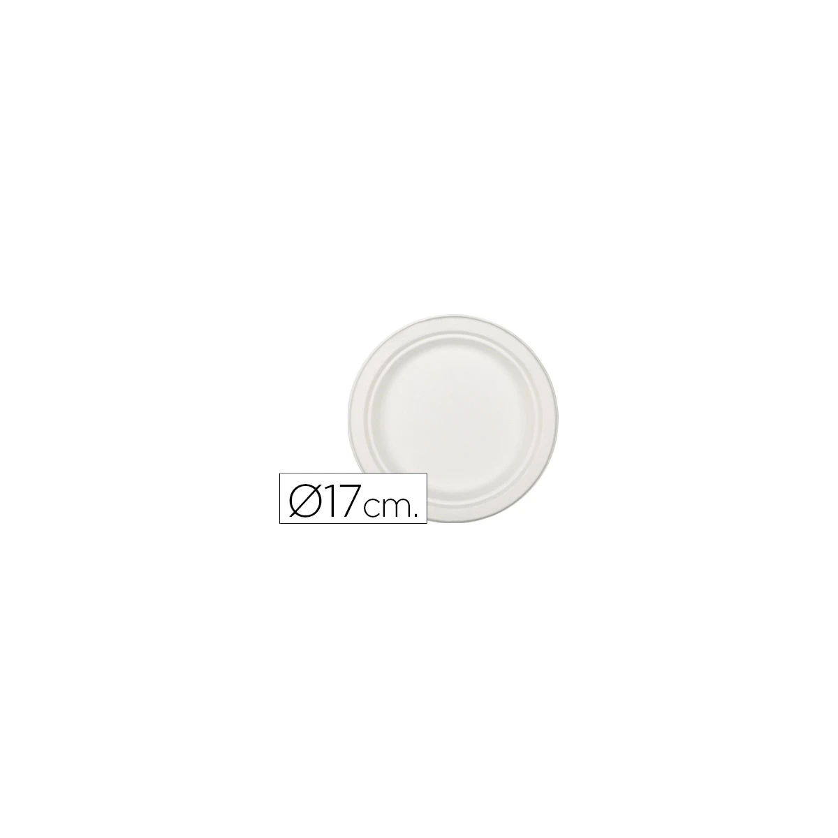 Prato de fibra natural nupik biodegradavel branco 17 cm de diametro apto microondas pack de 50 unidades