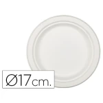 Prato de fibra natural nupik biodegradavel branco 17 cm de diametro apto microondas pack de 50 unidades