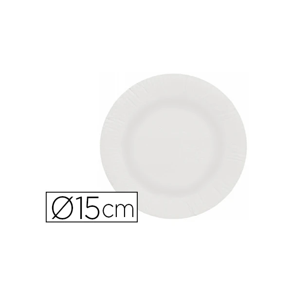 Prato papel reciclavel branco 15 cm pack 100 unidades