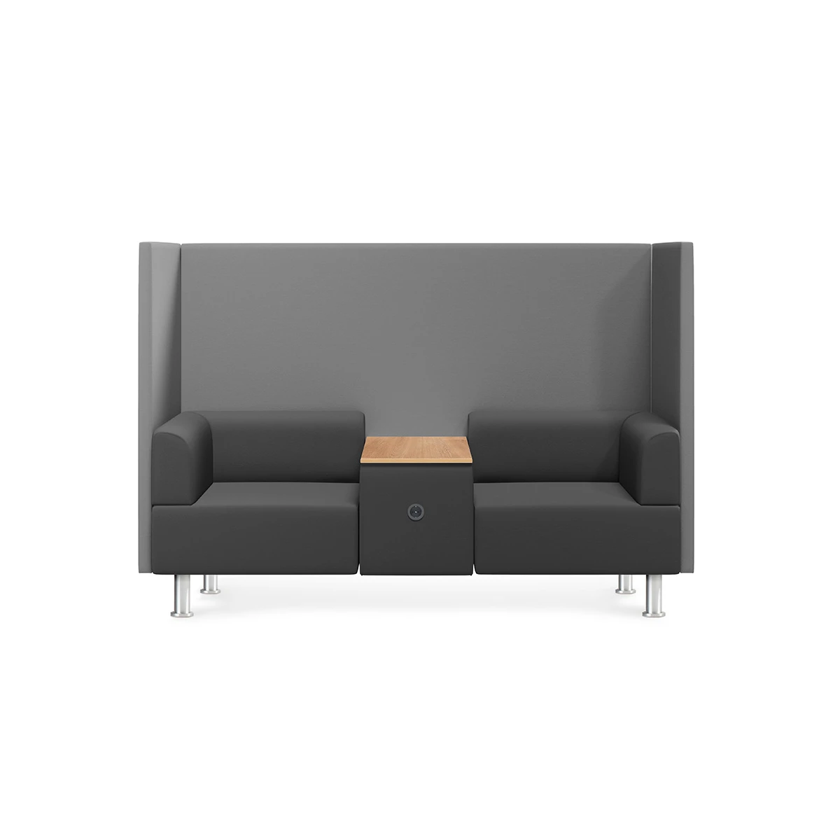 Sofa rocada 2 lugares + mesa forrado cor preto / cinza 200x129x68 cm