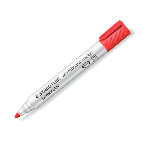 Marcador staedtler lumocolor 351 para quadro branco ponta redonda 2 mm cor vermelho