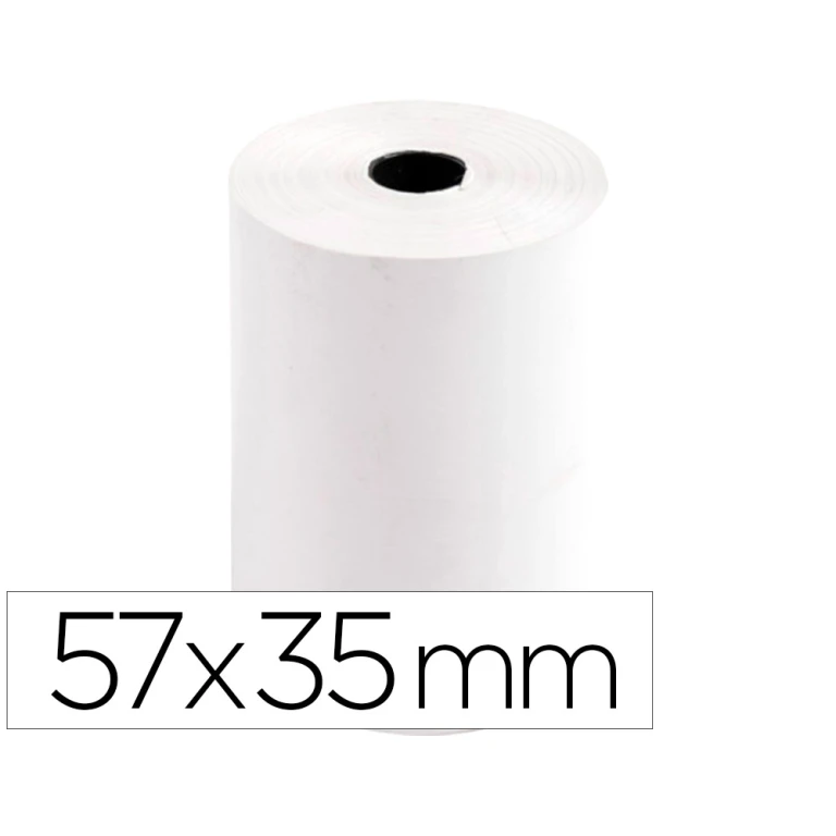 Rolo termico para impressora q-connect 57 mm largura x 35 mm diametro para tpv sem bisfenol em papel de 70 gr - 10 unidades