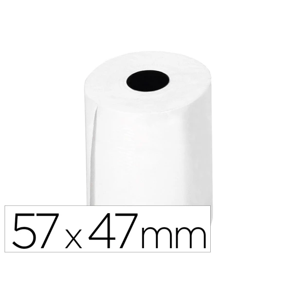 Rolo termico para impressora q-connect 57 mm largura x 47mm diametro para maq de cartao de credito sem bisfenol em 70 gr - 10 unidades
