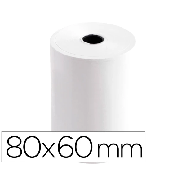 Rolo termico para impressora q-connect 80 mm largura x 60 mm diametro sem bisfenol em papel de 70 gr - 10 unidades