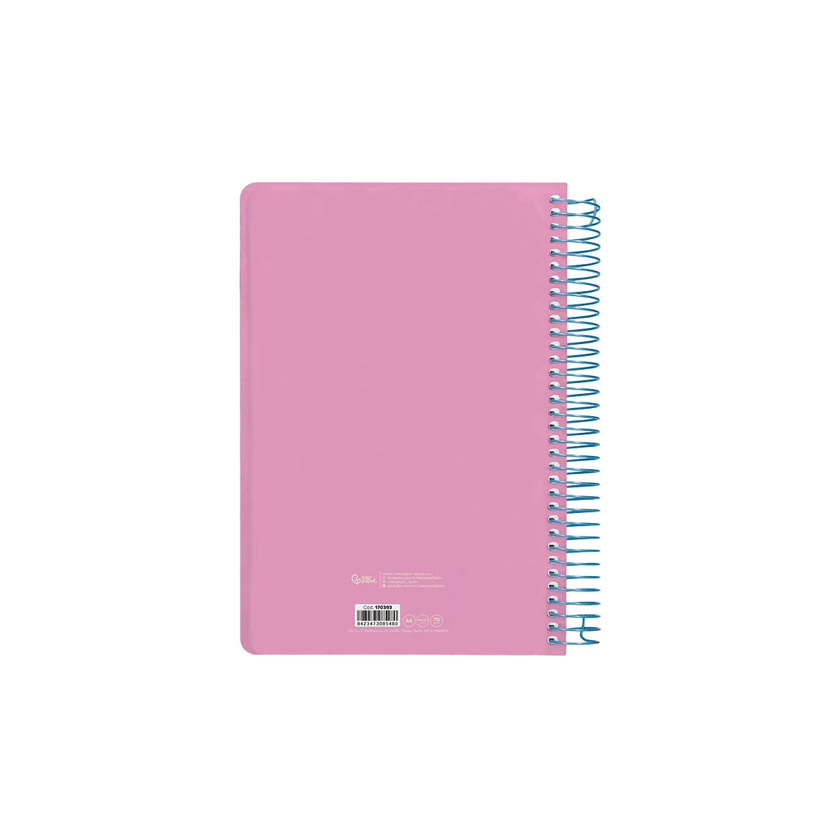 Agenda espiral liderpapel classic a6 2025 semana vista cor rosa papel 70 gr