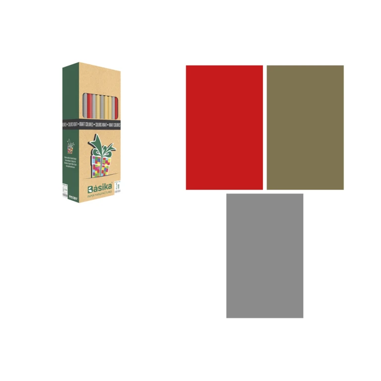 Papel fantasia basika kraft cores rolo largura 70 cm comprimento 2 mt cores sortidas gramagem 50 gr - 50 unidades