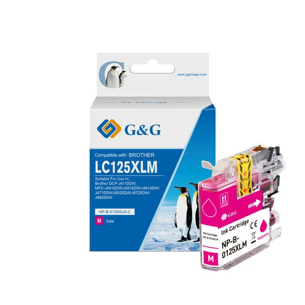 Cartuchos de tinta genéricos G&G Brother LC125XL Magenta - Substitui LC125XLM