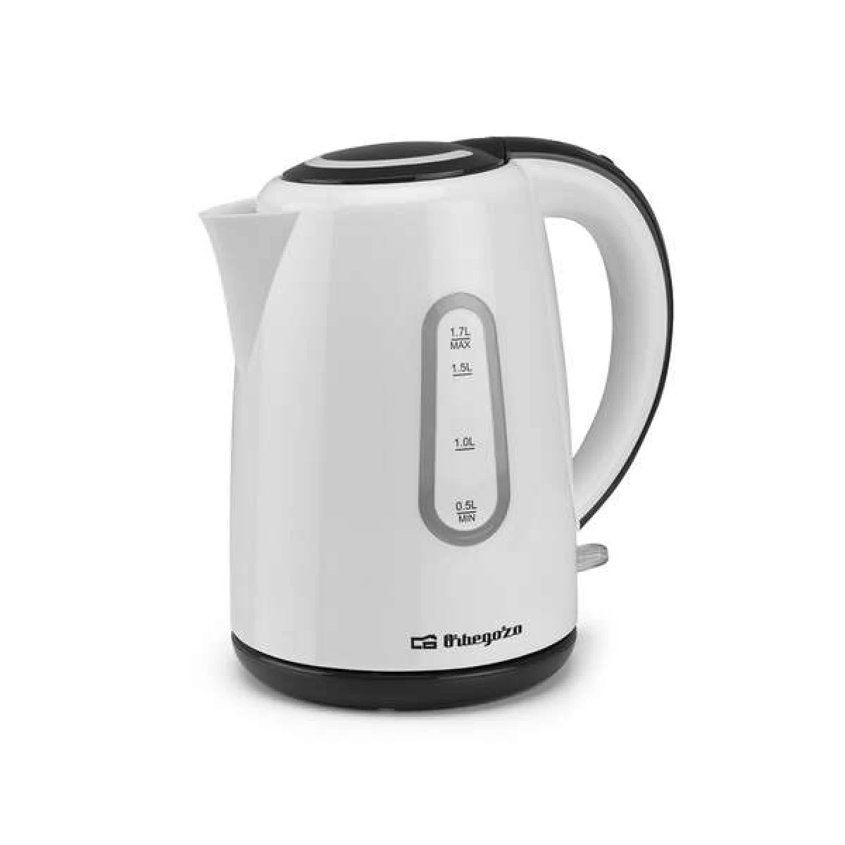 Chaleira Orbegozo KT 6004 rápida e segura - Potente 1850-2200W - Capacidade 1,7L - Alça de toque frio - Visualizador de nível - Resistência oculta - Base giratória 360°