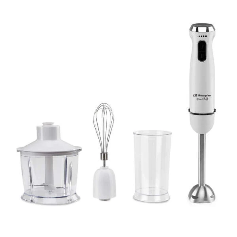 Varinha mágica multifuncional Orbegozo BT 2690 - Potente motor DC de 1000 W - Seletor de velocidade e função turbo - Cabo ergonômico - Acessórios próprios para máquina de lavar louça