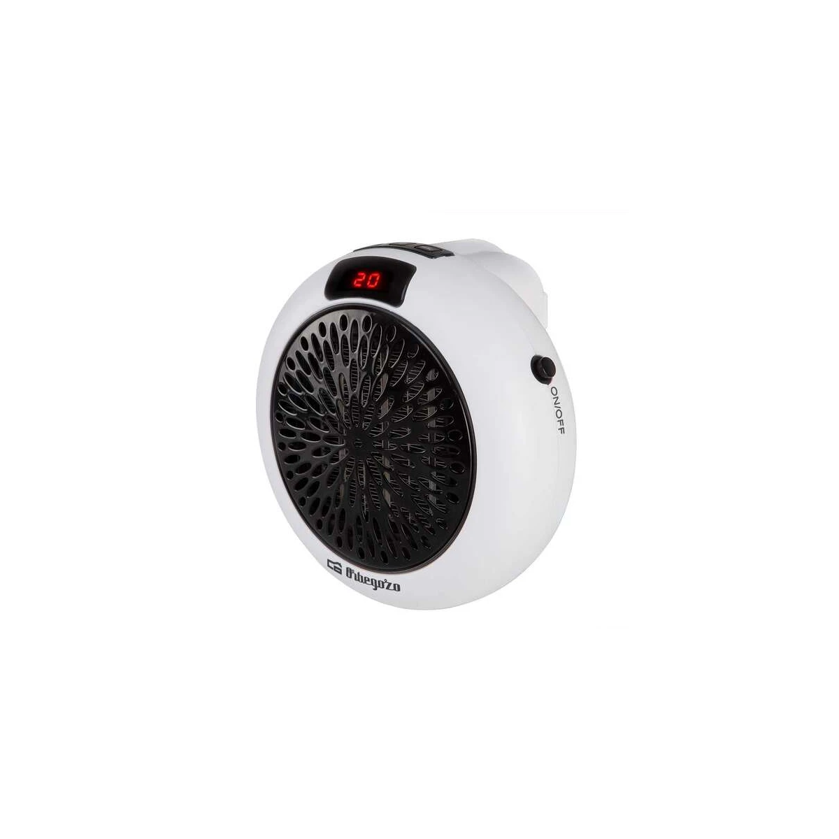 Orbegozo CR 4000 Mini Aquecedor Cerâmico Plug-in - Potente e Programável - Ideal para Espaços Pequenos - Display LED e Termostato Ajustável - sem Cabos - 600W