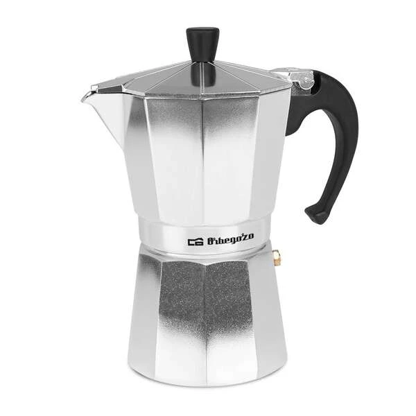 Cafeteira Italiana Orbegozo KF 600 Agradável e Segura - Capacidade para 6 xícaras - Cabo ergonômico - Válvula de segurança - Limpeza fácil - Compatível com gás - Eletricidade e Vitrocerâmica