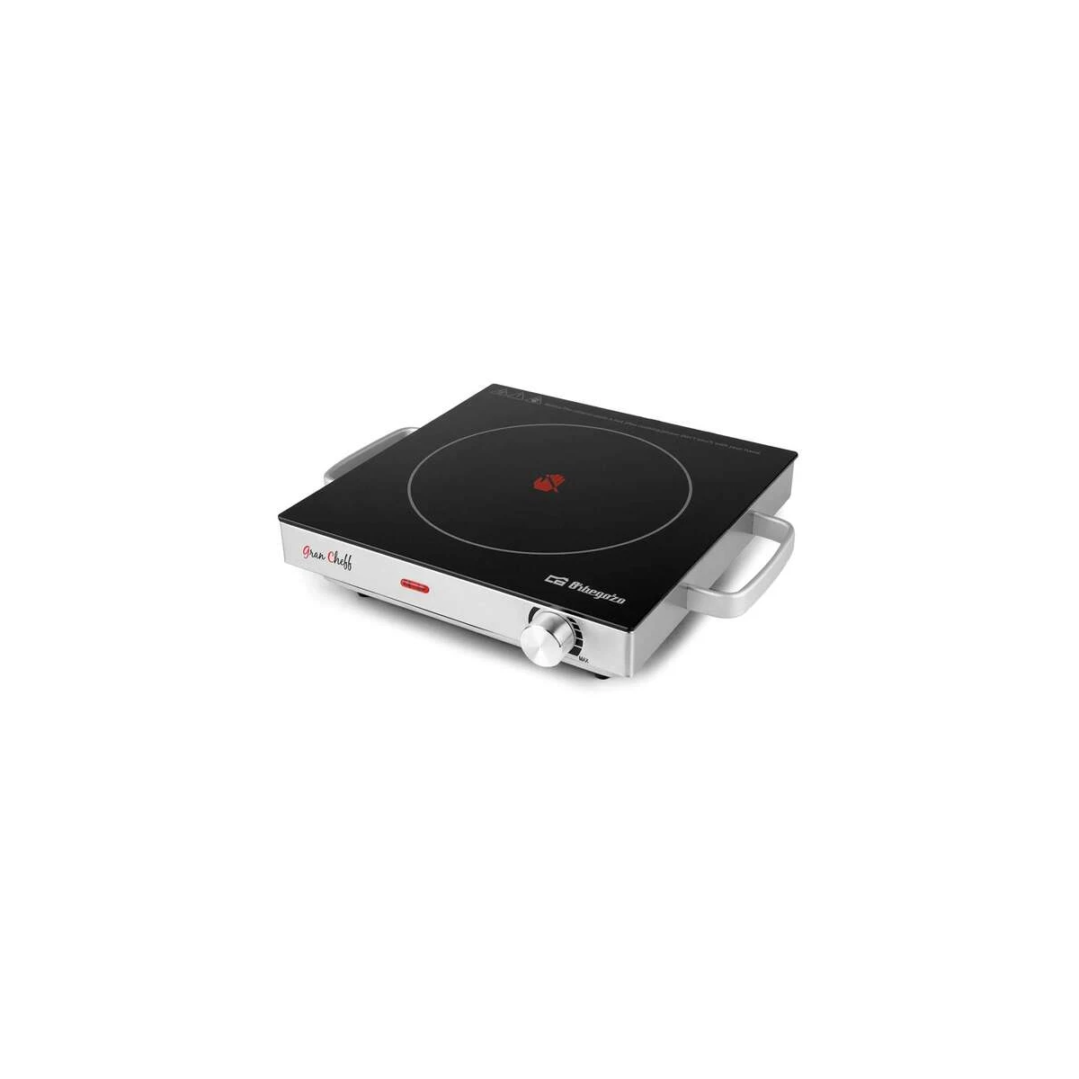 Placa Vitrocerâmica Portátil Orbegozo PCE 5000 - Potência 2000W - Termostato Ajustável - Superfície de Cozimento 20,5cm - Segura e Eficiente