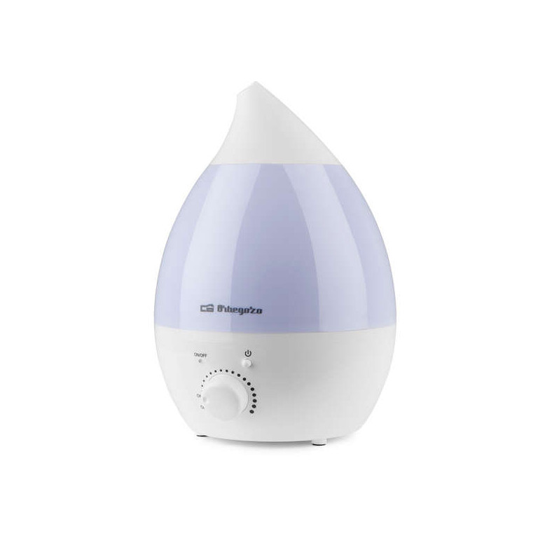 Umidificador Ultrassônico Orbegozo HU 2028 - Purifica o Ar e Combate Infecções - Potente e Silencioso - Vapor Frio - Bandeja para Óleo Aromático - Luzes Coloridas - Eficiente e Sofisticado