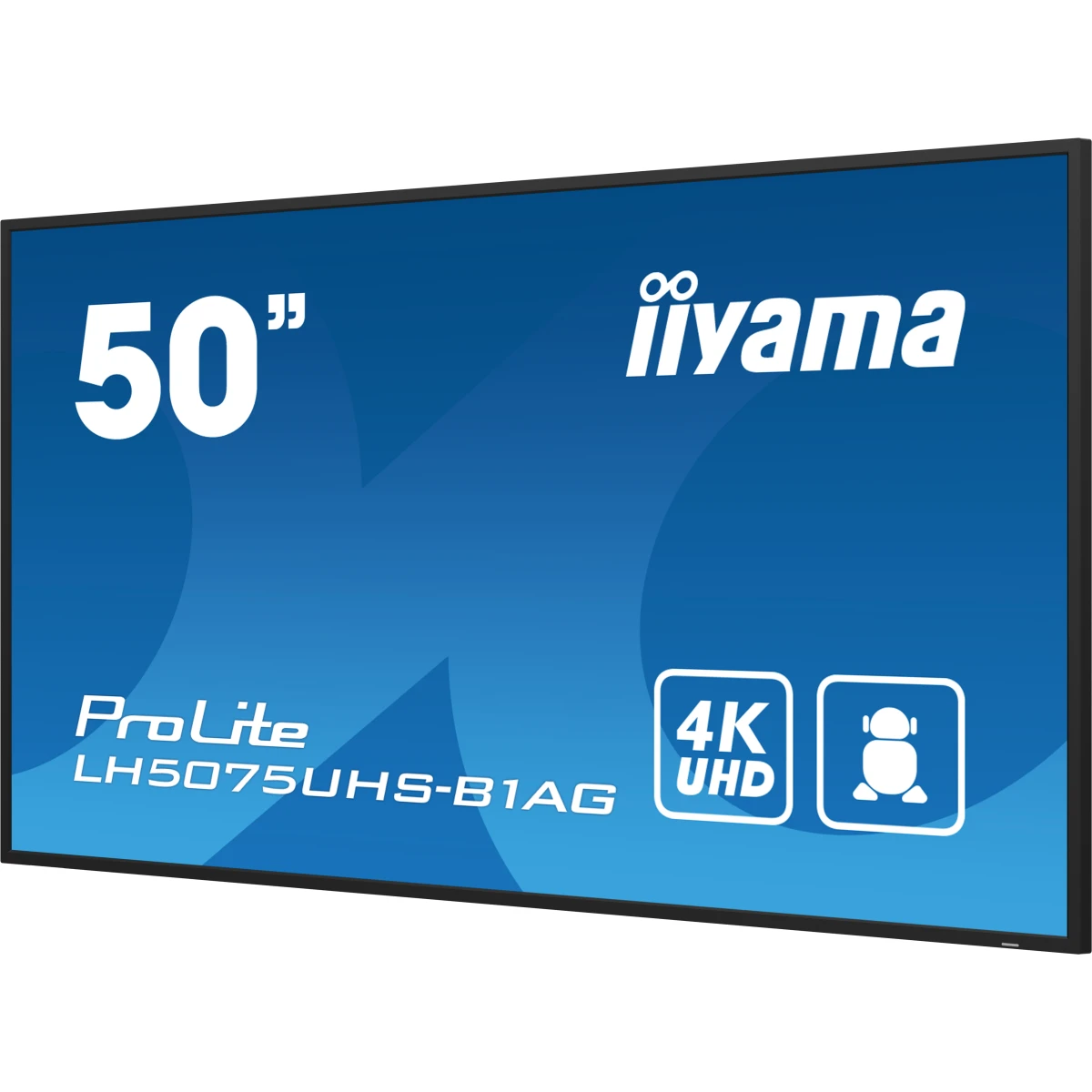 iiyama LH5075UHS-B1AG ecrã de sinalização Plasma digital 125,7 cm (49.5") LCD Wi-Fi 500 cd/m² 4K Ultra HD Preto Processador built-in Android 11 24/7