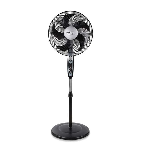 Ventilador de pé clássico Orbegozo SF 0149 - Potente e econômico - 3 velocidades - Função oscilante - Altura ajustável - Design cromado