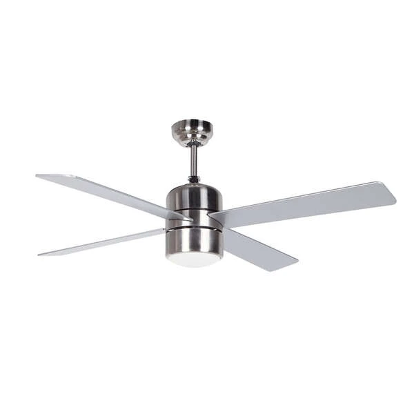 Ventilador de teto Orbegozo CP 72120 em aço inox - Lâminas prateadas - Sistema de ventilação reversível - Controle remoto - Ideal para cozinhas e ambientes modernos