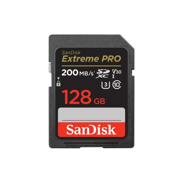 Extreme PRO 128GB SDXC Memory Card + 2 years RescuePRO Deluxe up to 200MB/s & 90MB/s Read/Write speeds, UHS-I, Class 10, U3, V30