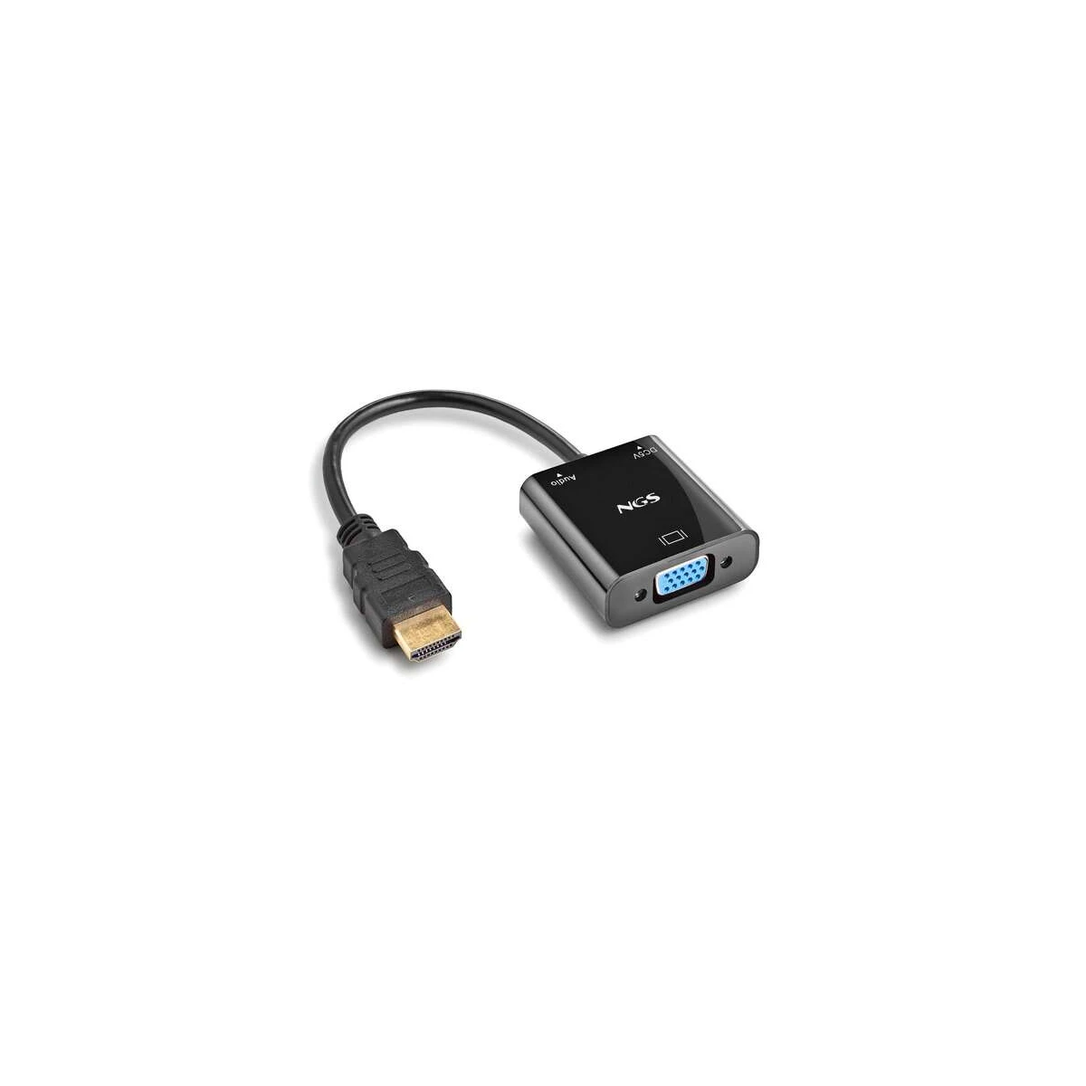 Adaptador NGS Chameleon HDMI para SVGA + Áudio Full HD + Cabo de alimentação incluído - Cor Preto